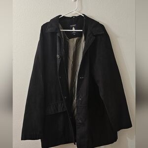 Roundtree & Yorke Black Trench Coat for Men